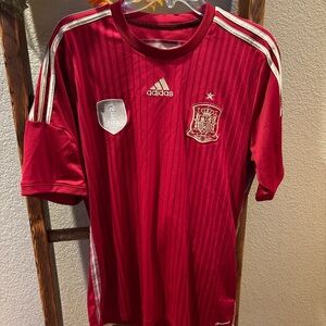 Adidas Spain 2010 FIFA Champions Soccer Jersey - Maroon/Gold - Men's L
